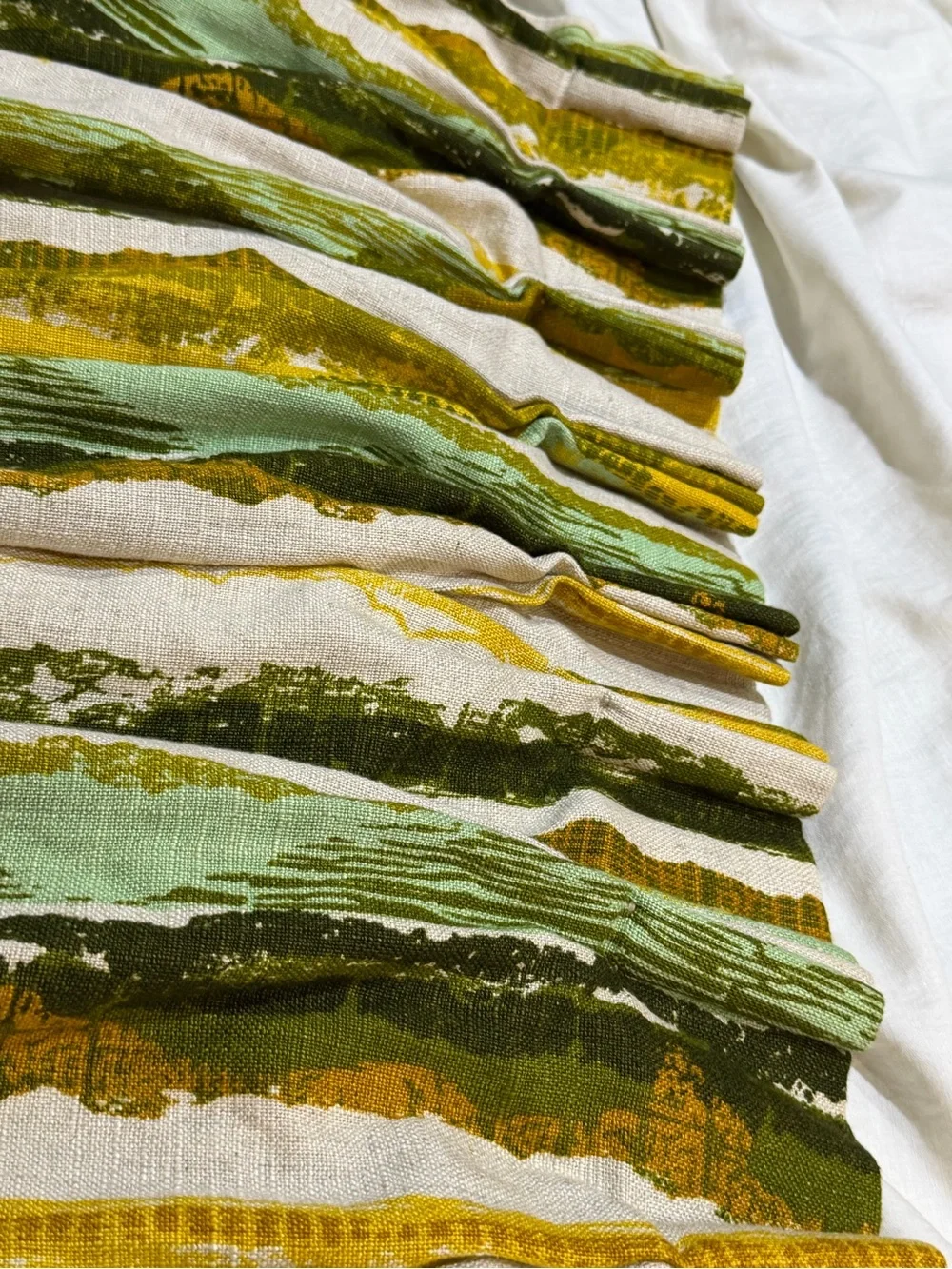Pleated Abstract Stripe Curtain Panels